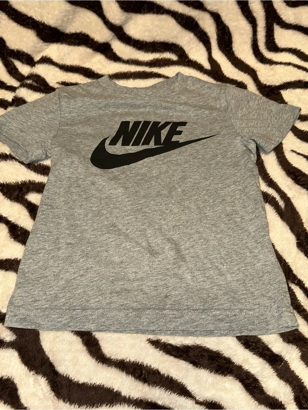Nike Grey Short-Sleeve Tee with Black Logo